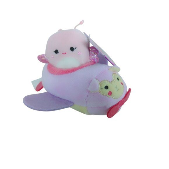 Squishville‎ Mini Squishmallow Pink Axolotl In Purple Airplane Plush Toy - Picture 2 of 14